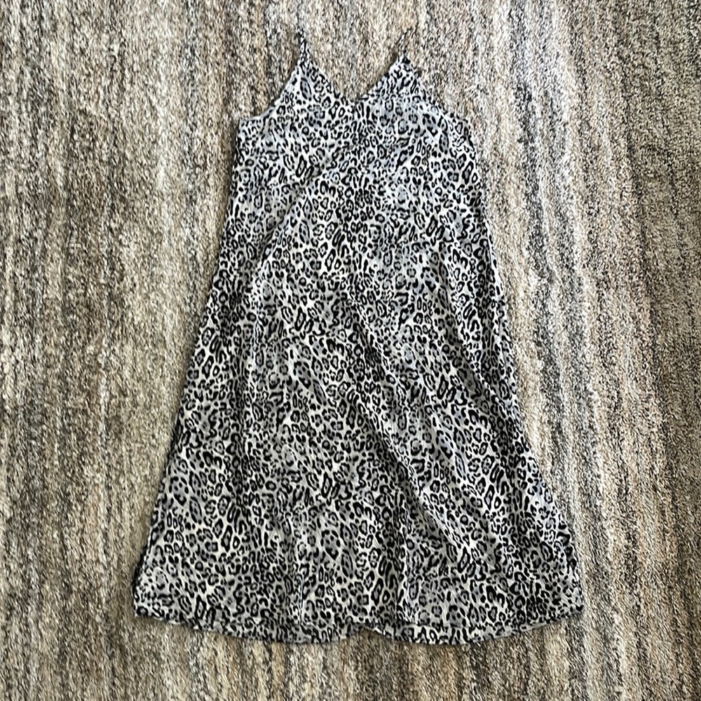 Medium sized White Leopard printed bathing suit coverup from Shein